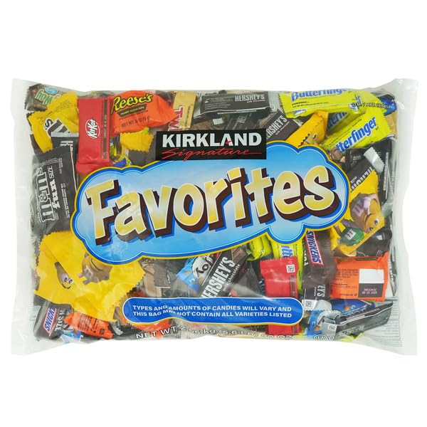 Kirkland Signature All Chocolate Candy Pieces Bulk Assortment for Halloween Parties School 150 Pcs 5.6 lbs