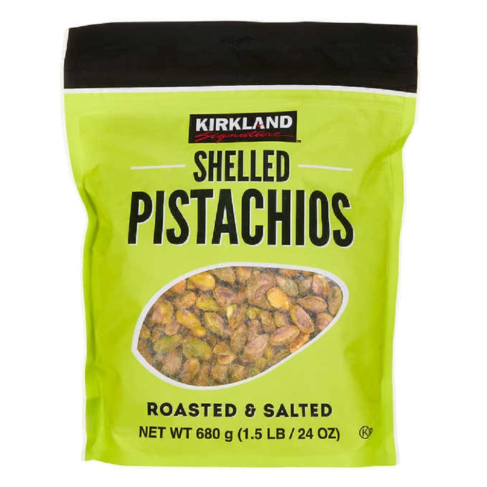 Kirkland Signature Nuts Shelled Pistachios Roasted &ampamp Salted 24 Ounce Pack of 1