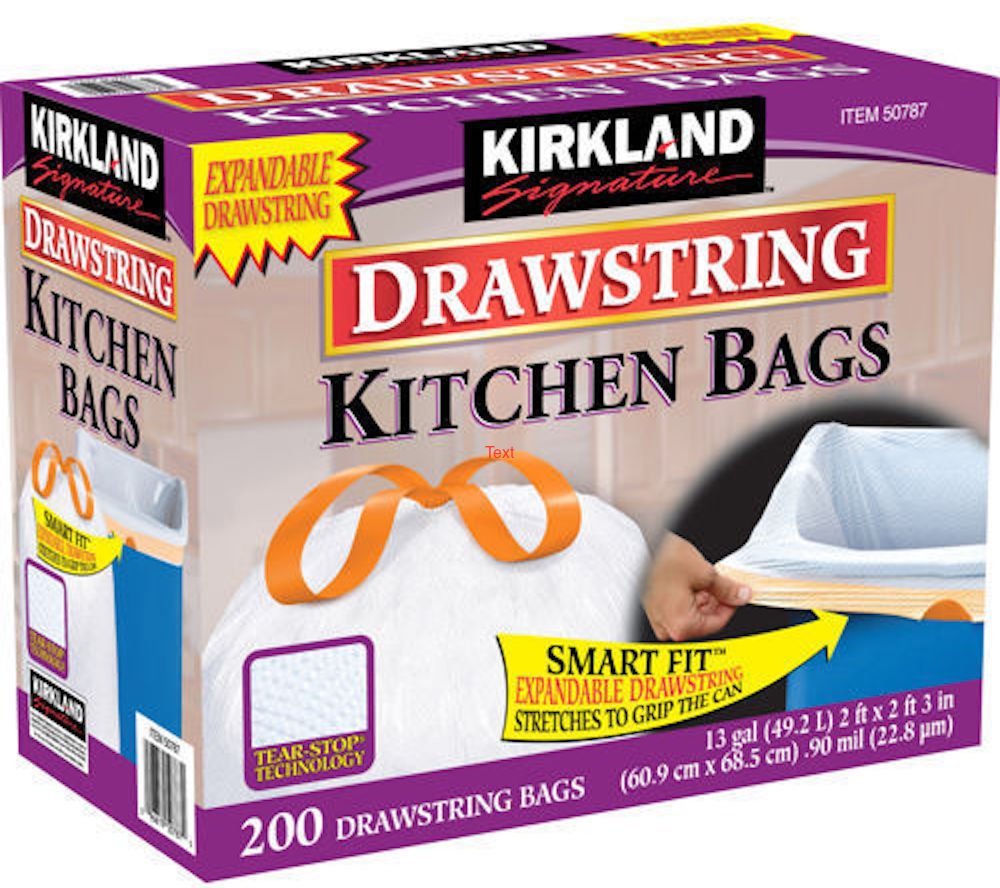 BD Kirkland Scented Kitchen Drawstring Bags 13 Gallon 200 Bags