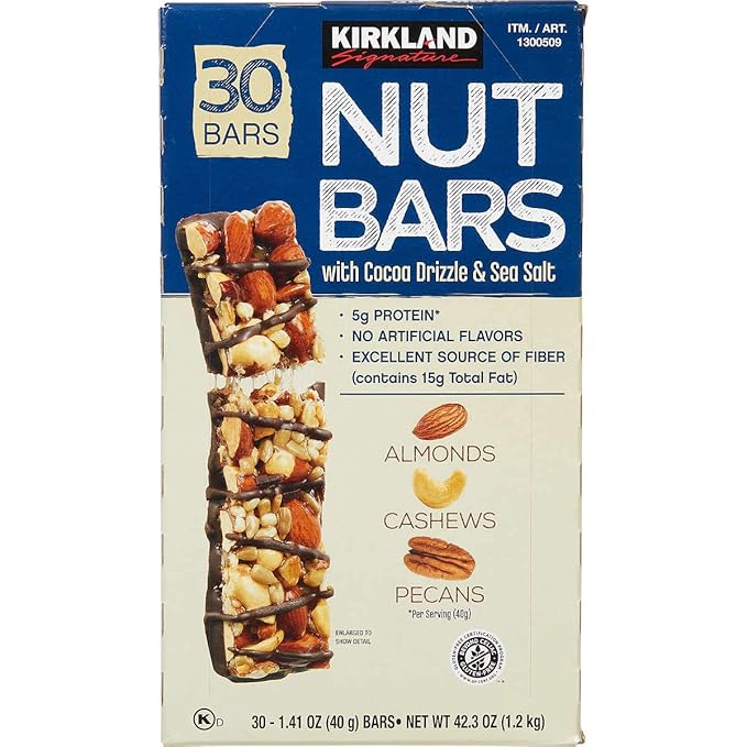 KIRKLAND SIGNATURE Nut Bars 30Count 2.64 Lbs 42.3 Oz 096619215607