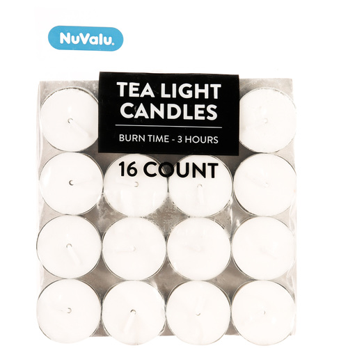 TEALIGHT CANDLE 16 CT WHITE