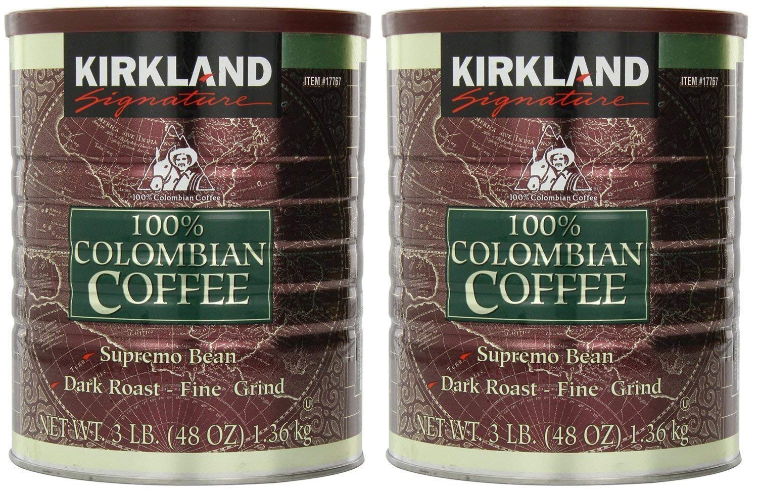 Kirkland Signature 100 Colombian Coffee Supremo Bean Dark Roast-Fine Grind Family Bundle