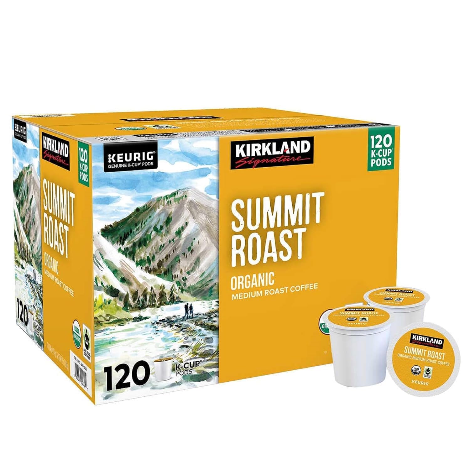 Kirkland Signature Organic Medium Blend Roast Recyclable K Cup Pods 3 lb 120 Count