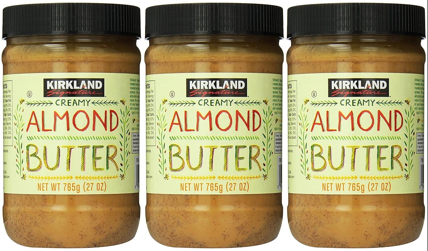 Kirkland Signature - Creamy Almond Butter 27 Ounce - 3 Jars