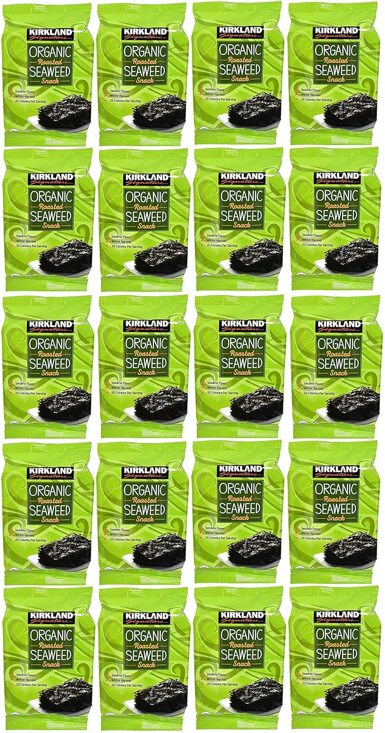 Kirkland Signature Organic Roasted Seaweed Snack 0.6 Ounce 10 Count